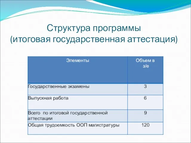 Структура программы (итоговая государственная аттестация)