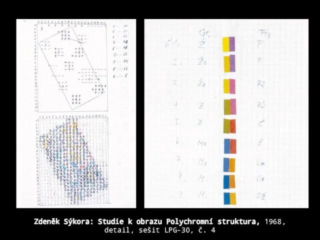 Zdeněk Sýkora: Studie k obrazu Polychromní struktura, 1968, detail, sešit LPG-30, č. 4