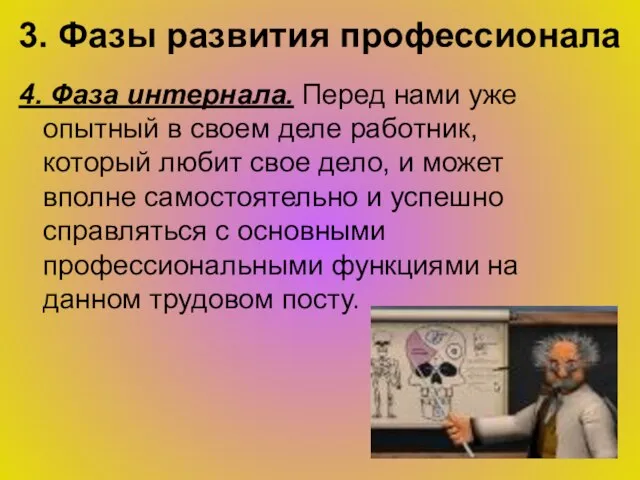 3. Фазы развития профессионала 4. Фаза интернала. Перед нами уже опытный