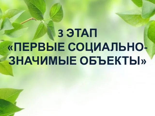 3 ЭТАП «ПЕРВЫЕ СОЦИАЛЬНО-ЗНАЧИМЫЕ ОБЪЕКТЫ»