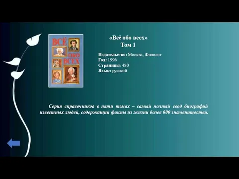 «Всё обо всех» Том 1 Издательство: Москва, Филолог Год: 1996 Страницы: