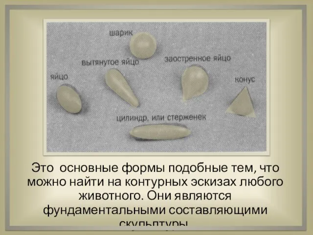 Это основные формы подобные тем, что можно найти на контурных эскизах