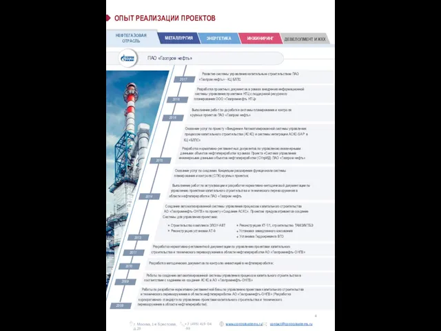 Разработка методических документов по контролю инвестиций в нефтепереработке; Разработка нормативно-регламентной документации