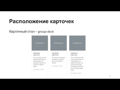 Расположение карточек Карточный стол – group-desk