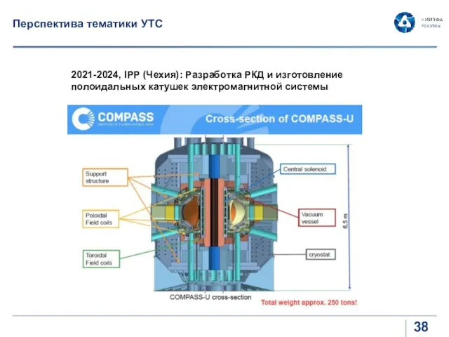 2021-2024, IPP (Чехия): Разработка РКД и изготовление полоидальных катушек электромагнитной системы Перспектива тематики УТС