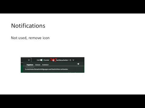 Notifications Not used, remove icon