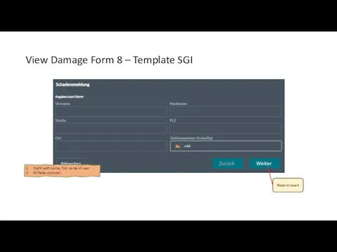View Damage Form 8 – Template SGI Prefill with name, first