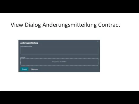 View Dialog Änderungsmitteilung Contract