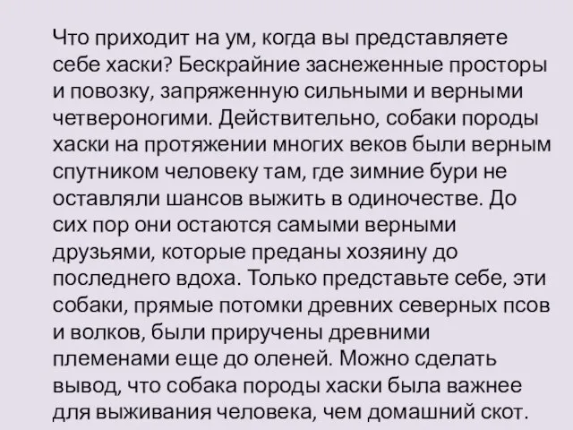 Что приходит на ум, когда вы представляете себе хаски? Бескрайние заснеженные