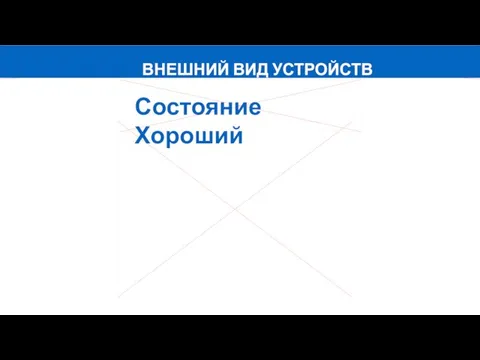 ВНЕШНИЙ ВИД УСТРОЙСТВ Состояние Хороший