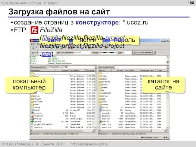 Загрузка файлов на сайт создание страниц в конструкторе: *.ucoz.ru FTP локальный