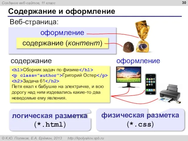 оформление Содержание и оформление содержание (контент) Веб-страница: содержание оформление Сборник задач