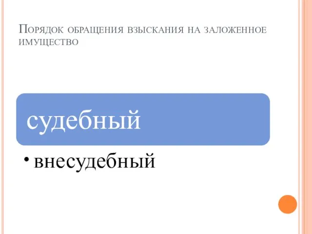 Порядок обращения взыскания на заложенное имущество