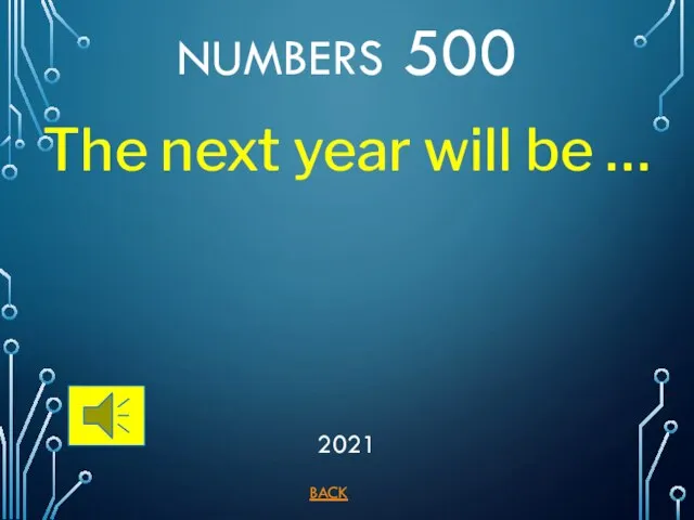 BACK NUMBERS 500 2021 The next year will be …