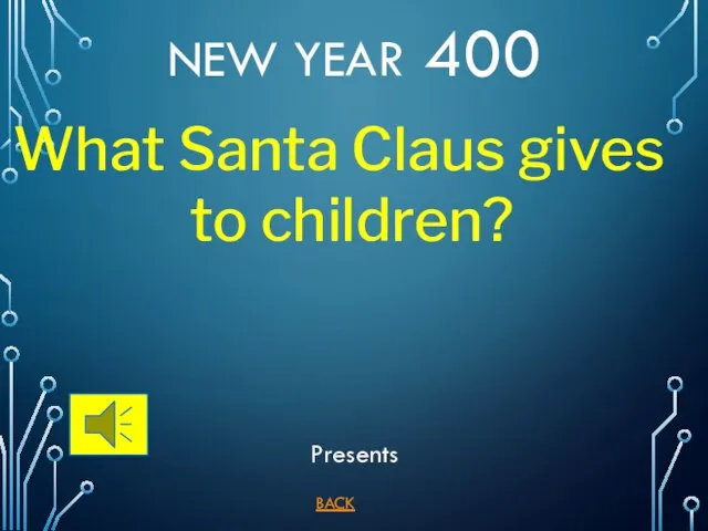 BACK Presents NEW YEAR 400 What Santa Claus gives to children?