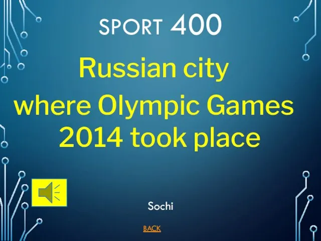 BACK Sochi SPORT 400 Russian city where Olympic Games 2014 took place