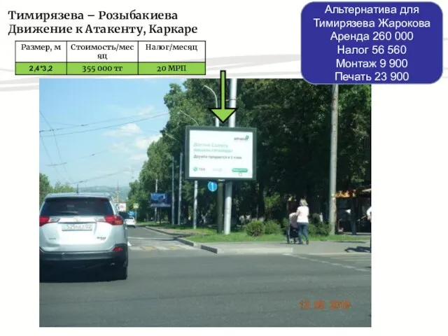 Тимирязева – Розыбакиева Движение к Атакенту, Каркаре Альтернатива для Тимирязева Жарокова