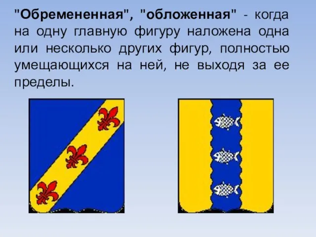 "Обремененная", "обложенная" - когда на одну главную фигуру наложена одна или