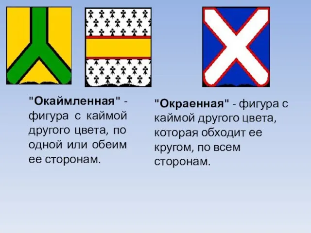 "Окаймленная" - фигура с каймой другого цвета, по одной или обеим