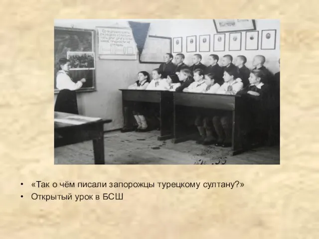 «Так о чём писали запорожцы турецкому султану?» Открытый урок в БСШ