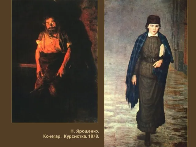 Н. Ярошенко. Кочегар. Курсистка. 1878.