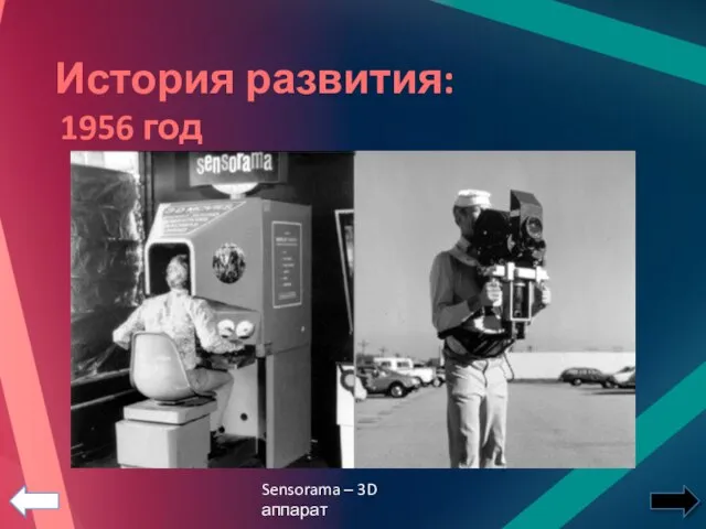 История развития: 1956 год Sensorama – 3D аппарат