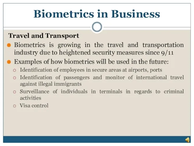Travel and Transport Biometrics is growing in the travel and transportation