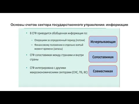 Основы счетов сектора государственного управления: информация