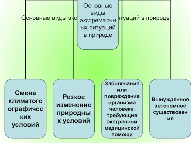 Основные виды экстремальных ситуаций в природе