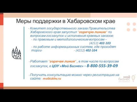 Меры поддержки в Хабаровском крае - Комитет государственного заказа Правительства Хабаровского