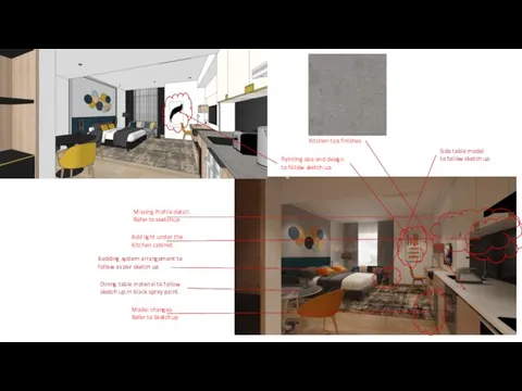 Model changes. Refer to Sketchup Add light under the Kitchen cabinet