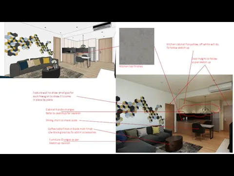 Cabinet handle changes Refer to sketchup for revision Furniture Changes as