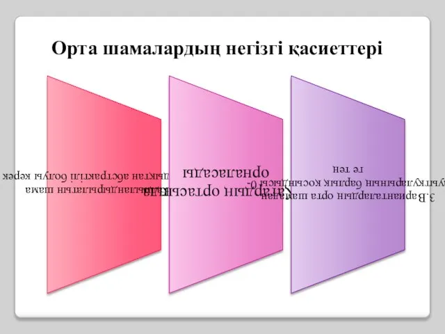 Орта шамалардың негізгі қасиеттері