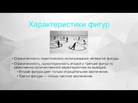 Характеристики фигур Ограниченность практического использования четвертой фигуры Ограниченность, односторонность второй и