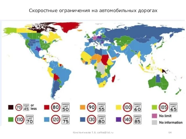 Константинова Т.В. caltha@list.ru Скоростные ограничения на автомобильных дорогах