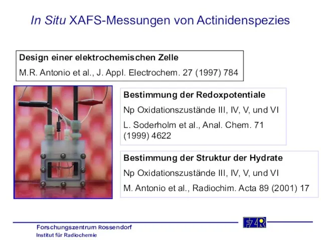 In Situ XAFS-Messungen von Actinidenspezies Design einer elektrochemischen Zelle M.R. Antonio