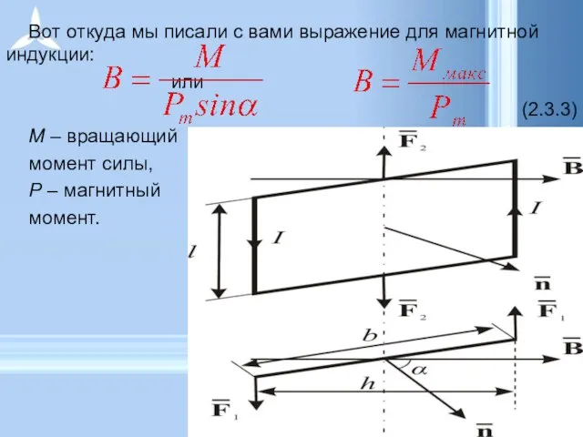 Вот откуда мы писали с вами выражение для магнитной индукции: или