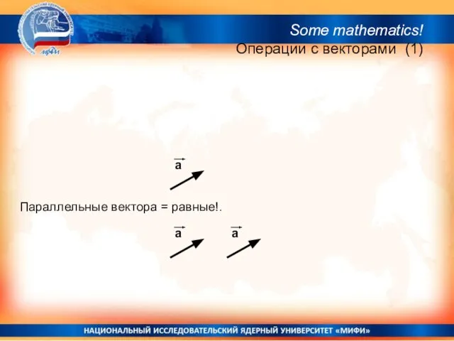 a Параллельные вектора = равные!. a a Some mathematics! Операции с векторами (1)