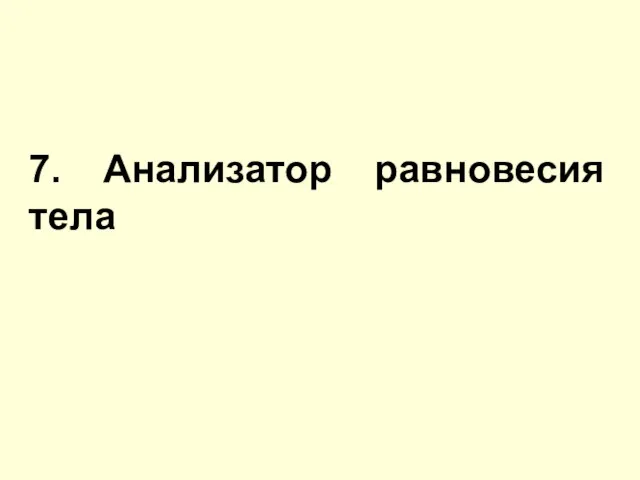 7. Анализатор равновесия тела