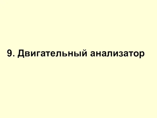 9. Двигательный анализатор