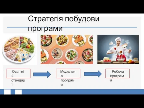 Стратегія побудови програми Освітній стандарт Модельна програма Робоча програма