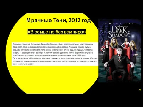 Мрачные Тени, 2012 год «В семье не без вампира»