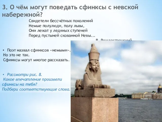 3. О чём могут поведать сфинксы с невской набережной? Свидетели бессчётных