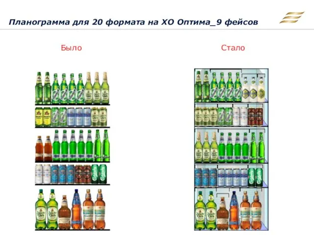 Планограмма для 20 формата на ХО Оптима_9 фейсов Было Стало