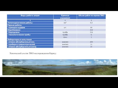 Химический состав ТМО месторождения Карасу: