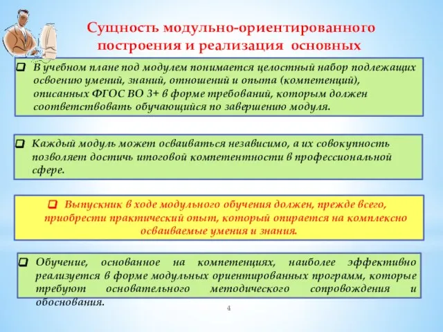 Сущность модульно-ориентированного построения и реализация основных образовательных программ В учебном плане