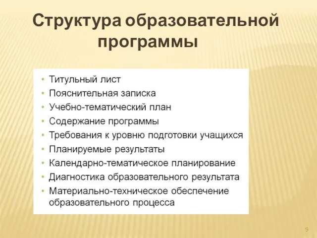 Структура образовательной программы