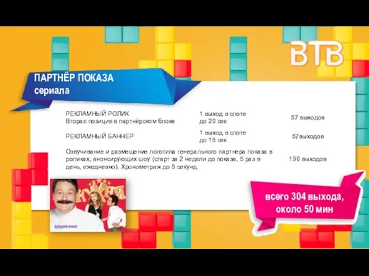 ПАРТНЁР ПОКАЗА сериала всего 304 выхода, около 50 мин