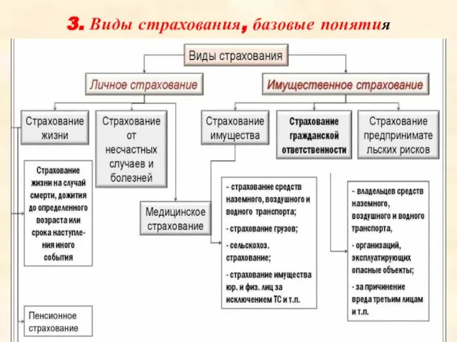 3. Виды страхования, базовые понятия