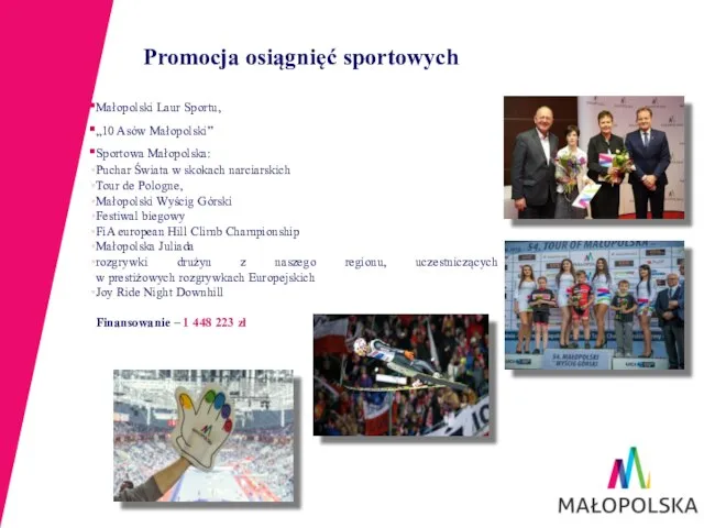 Promocja osiągnięć sportowych Małopolski Laur Sportu, „10 Asów Małopolski” Sportowa Małopolska: